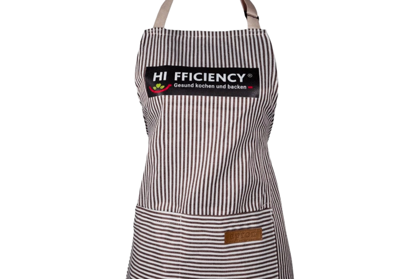white-brown cooking apron