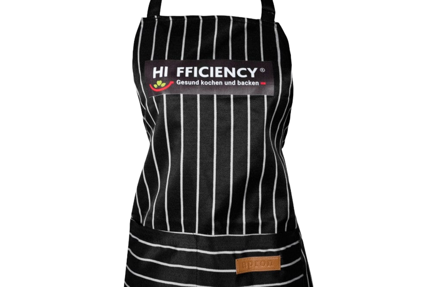 black and white cooking apron